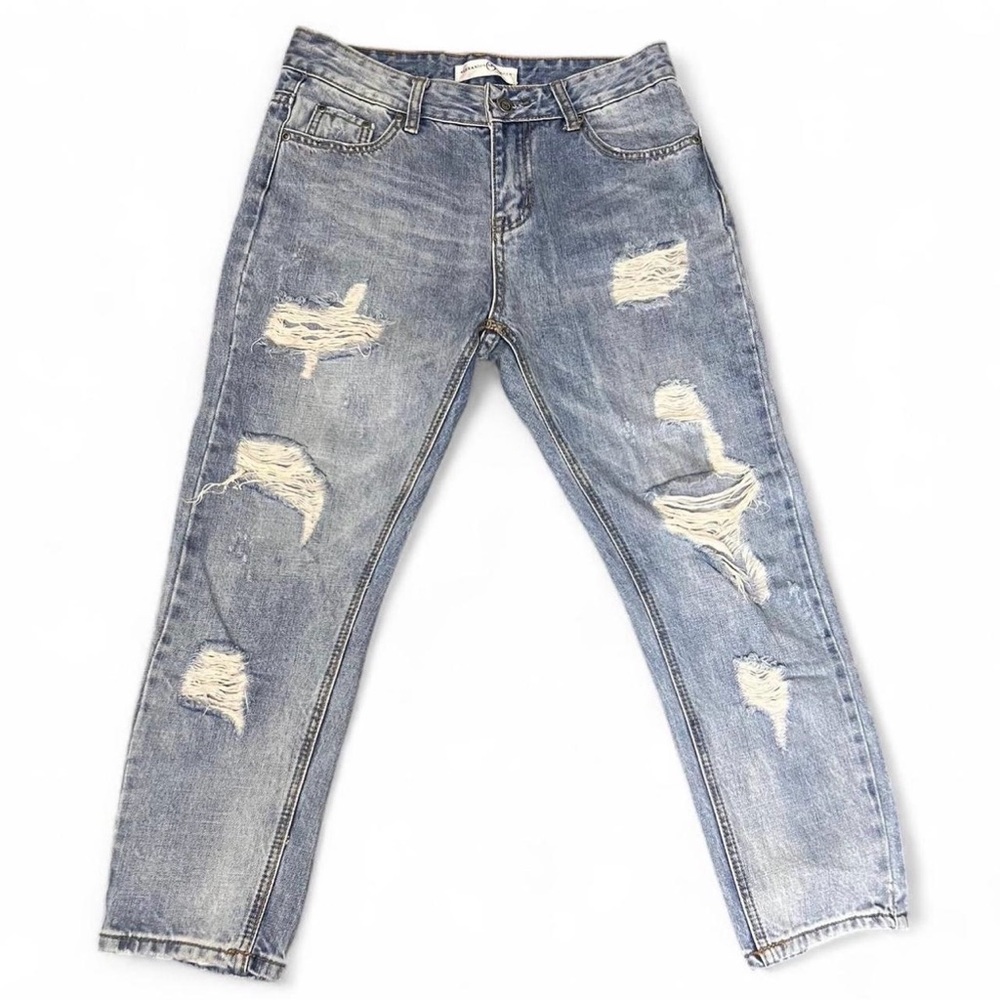 Deconstructed Distressed Denim -‎ Designer Size 26